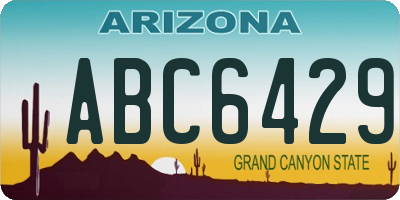 AZ license plate ABC6429