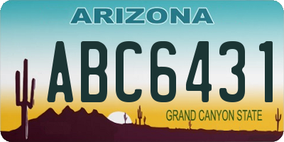AZ license plate ABC6431