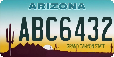 AZ license plate ABC6432