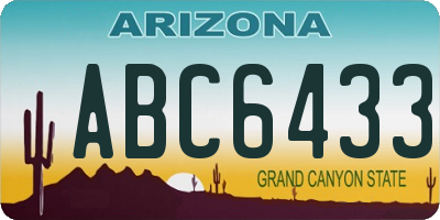 AZ license plate ABC6433
