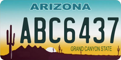 AZ license plate ABC6437