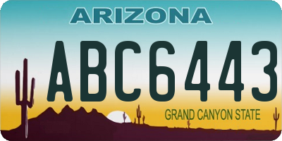 AZ license plate ABC6443