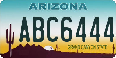 AZ license plate ABC6444