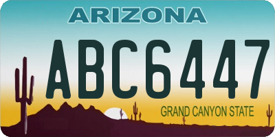 AZ license plate ABC6447