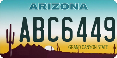 AZ license plate ABC6449