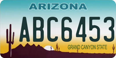 AZ license plate ABC6453