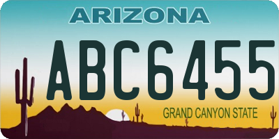 AZ license plate ABC6455