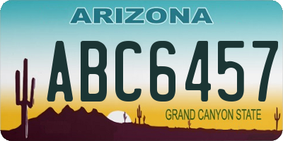 AZ license plate ABC6457