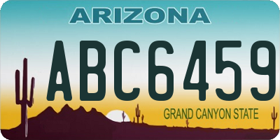 AZ license plate ABC6459