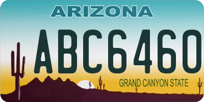 AZ license plate ABC6460