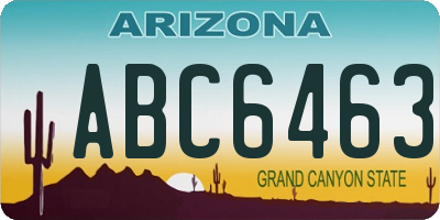 AZ license plate ABC6463