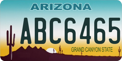 AZ license plate ABC6465