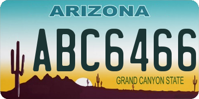 AZ license plate ABC6466