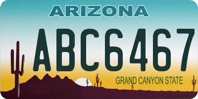 AZ license plate ABC6467
