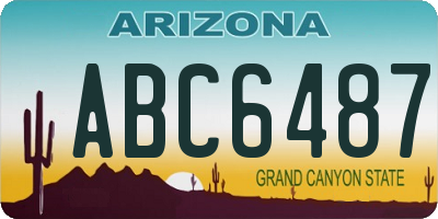 AZ license plate ABC6487