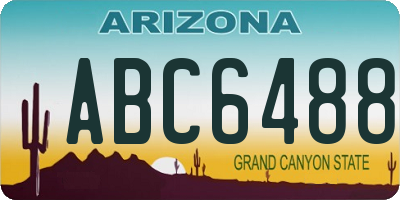 AZ license plate ABC6488