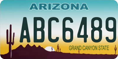 AZ license plate ABC6489