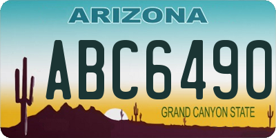 AZ license plate ABC6490