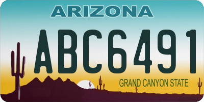 AZ license plate ABC6491