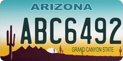 AZ license plate ABC6492