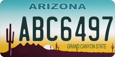 AZ license plate ABC6497