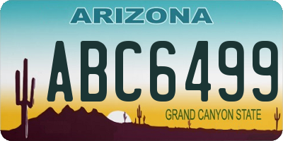 AZ license plate ABC6499
