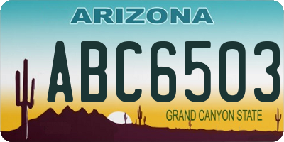 AZ license plate ABC6503