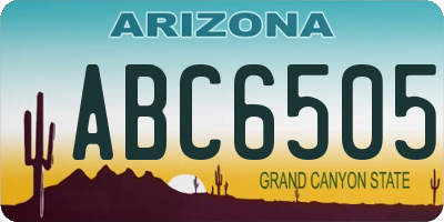 AZ license plate ABC6505