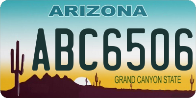 AZ license plate ABC6506