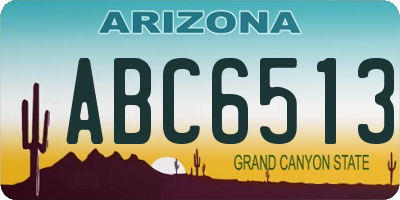 AZ license plate ABC6513