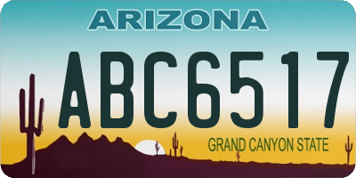 AZ license plate ABC6517