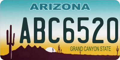 AZ license plate ABC6520