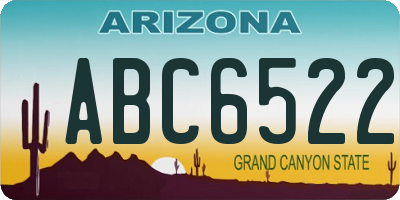 AZ license plate ABC6522