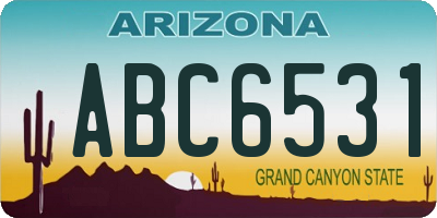AZ license plate ABC6531