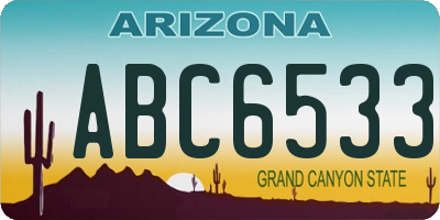 AZ license plate ABC6533