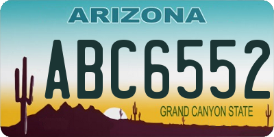 AZ license plate ABC6552