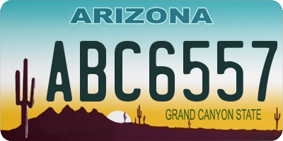 AZ license plate ABC6557