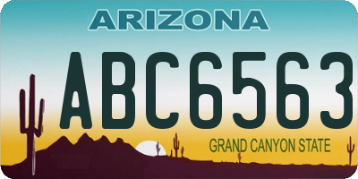 AZ license plate ABC6563