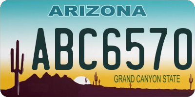 AZ license plate ABC6570