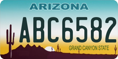 AZ license plate ABC6582