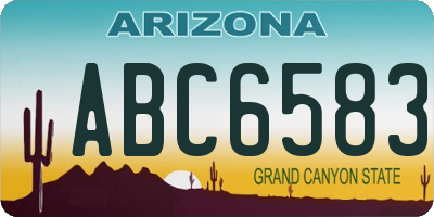AZ license plate ABC6583