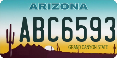AZ license plate ABC6593