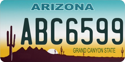 AZ license plate ABC6599