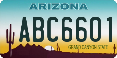 AZ license plate ABC6601