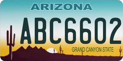 AZ license plate ABC6602