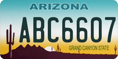 AZ license plate ABC6607