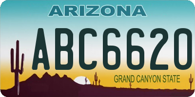 AZ license plate ABC6620