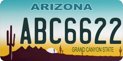 AZ license plate ABC6622