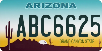 AZ license plate ABC6625