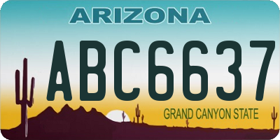 AZ license plate ABC6637